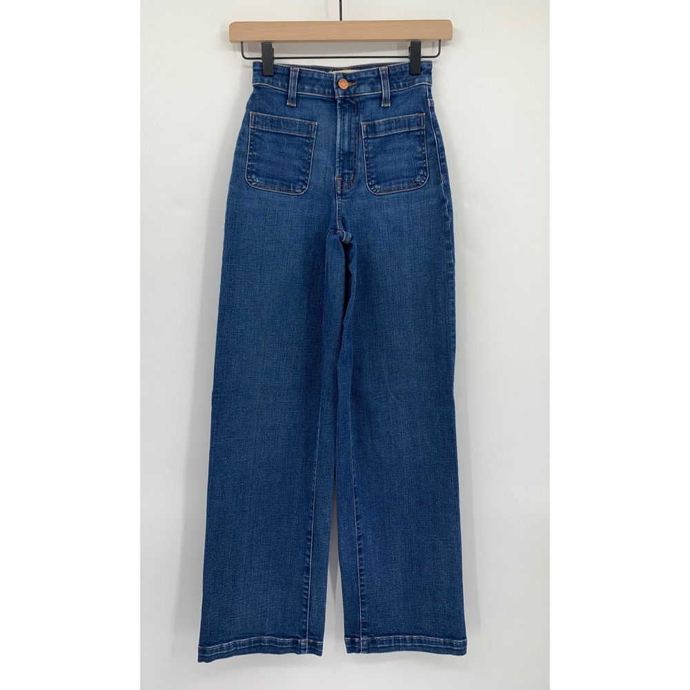 Madewell Wide Leg Jeans Womens 23 Blue Emmett Curvy Patch Pocket Denim Pants